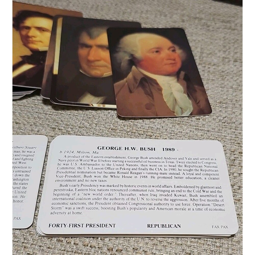Fax-Pax Presidents of the United States Flash Cards - Complete Set with Box 1-40 - Picture 4 of 5